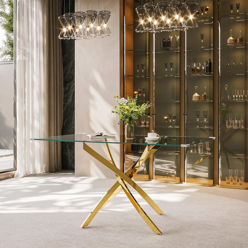 Glass pedestal dining table discount